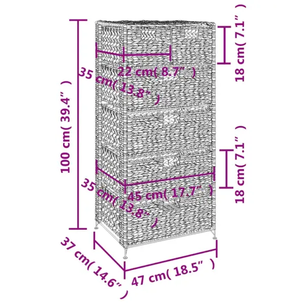 Ruumi säästev pruun hoiukapp 6 vesihüatsindist korviga, metallraamiga, 47 x 37 x 100 cm – 10