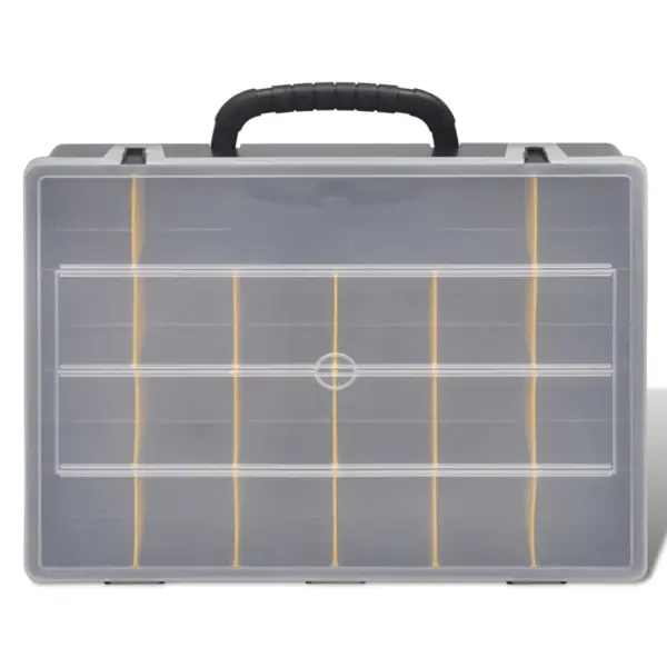 Plastikust hoiukastide komplekt väikestele tööriistadele, 6 tk, 21 sektsiooniga, must, 36 x 28 x 6,5 cm – 6