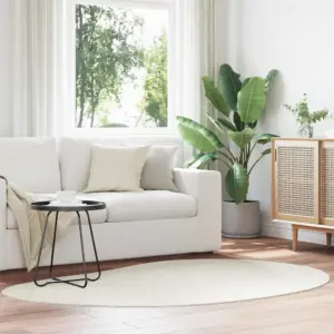 Libisemiskindel kreemikas polüestervaip HUARTE, keskmise karvapikkusega, 140 x 200 cm