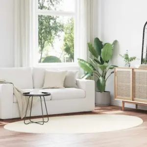 Kreemikas polüester vaip Huarte, libisemiskindla põhjaga, 140 x 200 cm