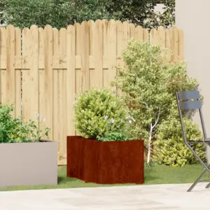 Roostevärvi ilmastikukindlast terasest taimekast, avatud põhjaga, 40 x 80 x 40 cm