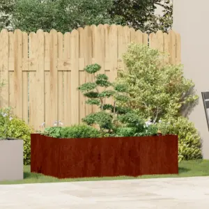 Ilmastikukindlast terasest taimekast avatud põhjaga, roostevärvi, 120 x 80 x 40 cm