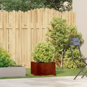 Ilmastikukindlast terasest taimekast, roostevärvi, avatud põhjaga, 40 x 40 x 30 cm