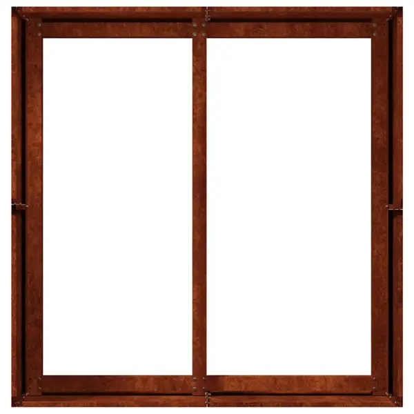 Ilmastikukindlast terasest taimekast, roostevärvi, avatud põhjaga, 80 x 80 x 40 cm – 6