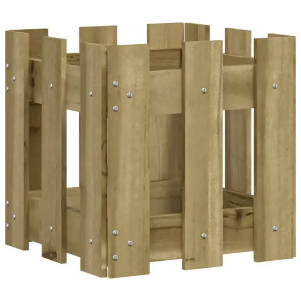 Survetöötlusega immutatud männipuidust aia taimekast, 30 x 30 x 30 cm, pruun – 4