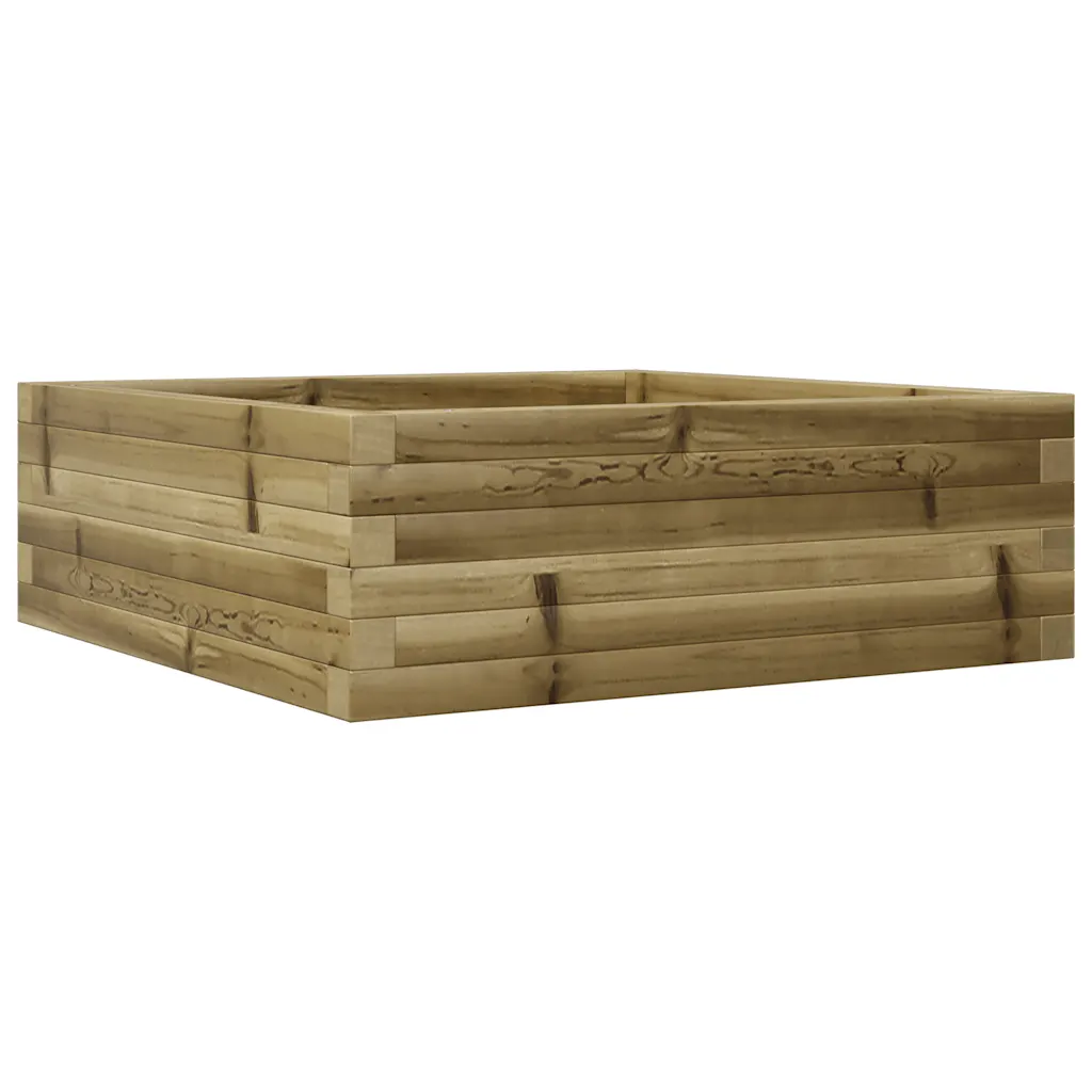 Immutatud männipuidust aia taimekast, pruun, 70 x 70 x 23 cm