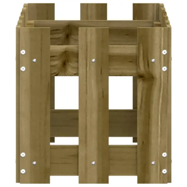 Aiapiirde stiilis puidust taimekast, 60 x 30 x 30 cm, survetöötlusega immutatud männipuit, pruun – 6