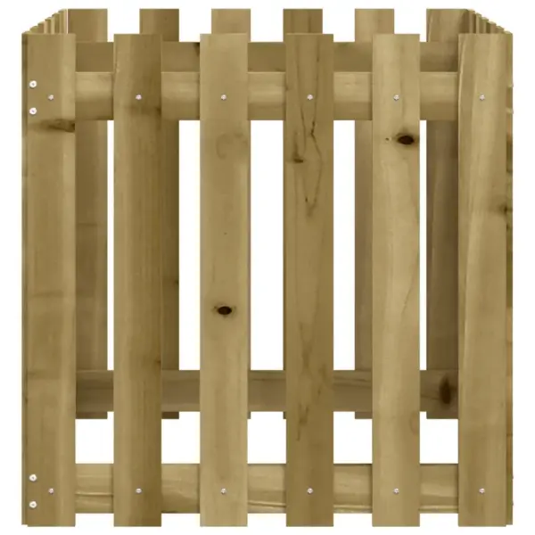 Aialippaia disainiga puidust taimekast, 60 x 60 x 60 cm, immutatud männipuit, pruun – 6