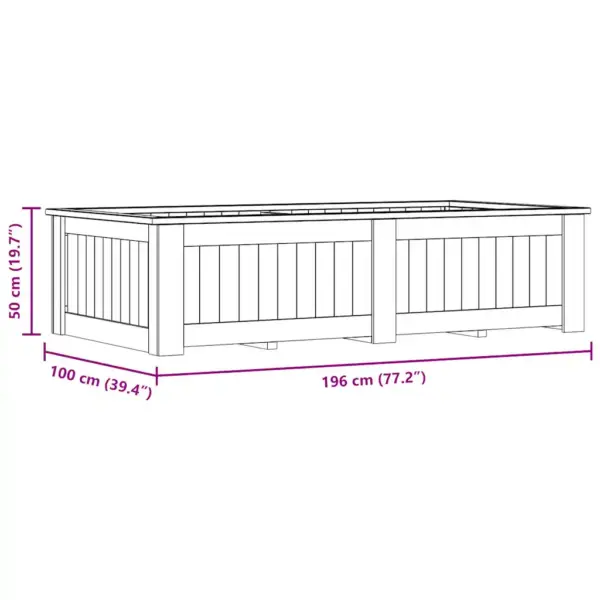 Tõstetud peenar immutatud männipuidust, 196 x 100 x 50 cm – 10