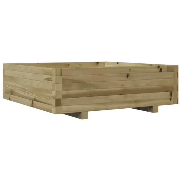 Puidust aia taimekast, 80 x 80 x 26,5 cm, survetöötlusega immutatud männipuit, pruun – 2