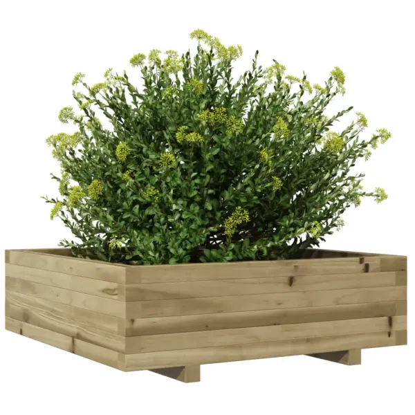 Puidust aia taimekast, 80 x 80 x 26,5 cm, survetöötlusega immutatud männipuit, pruun – 4