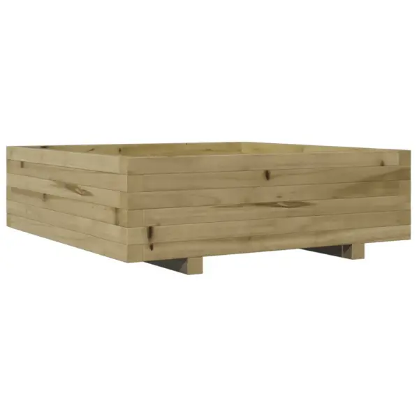 Puidust aia taimekast, 80 x 80 x 26,5 cm, survetöötlusega immutatud männipuit, pruun – 7