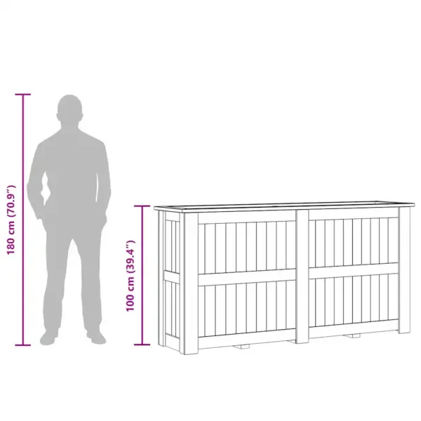 Roheimmutatud männipuidust tõstetud peenar, ilmastikukindel, 196 x 50 x 100 cm – 11