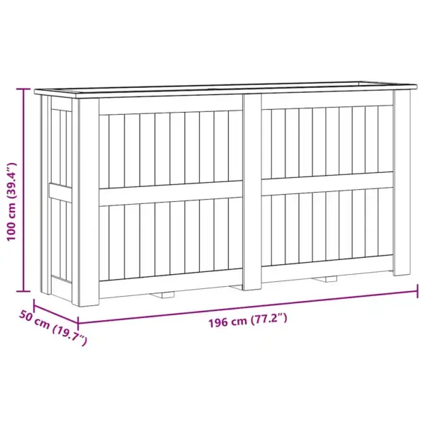 Roheimmutatud männipuidust tõstetud peenar, ilmastikukindel, 196 x 50 x 100 cm – 10