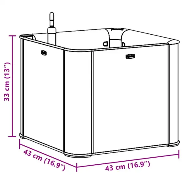 Isekastmissüsteemiga taimelava, rotangi välimusega, kivihall, 35 l, 43 x 43 x 33 cm – 6