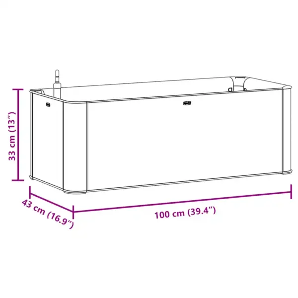 Isekastmissüsteemiga taimelava, rotangi välimusega, antratsiithall, 100 x 43 x 33 cm, 90 l – 8