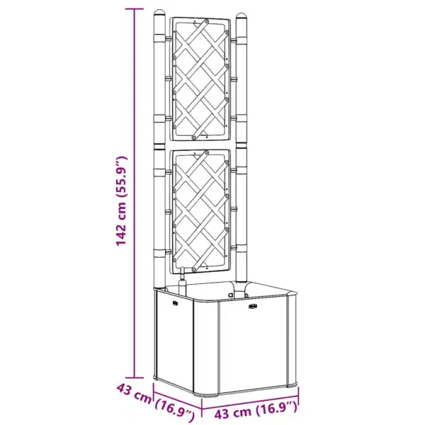 Isekastuv peenrakast võrega, kivihall plast, 35 l, 43 x 43 x 142 cm – 8
