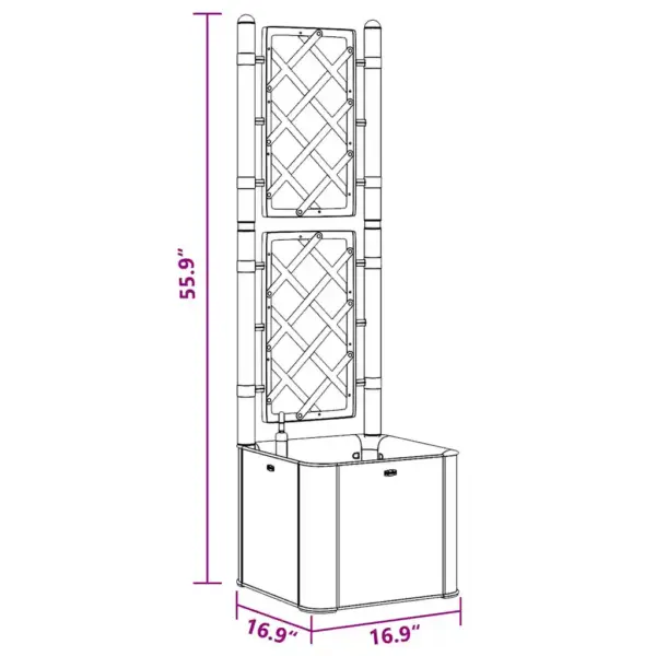 Isekastuv peenrakast võrega, kivihall plast, 35 l, 43 x 43 x 142 cm – 9