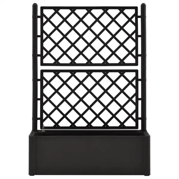 Isekastuv taimelava võrega, rotangidisain, antratsiithall, 90 l, 100 x 43 x 142 cm – 4