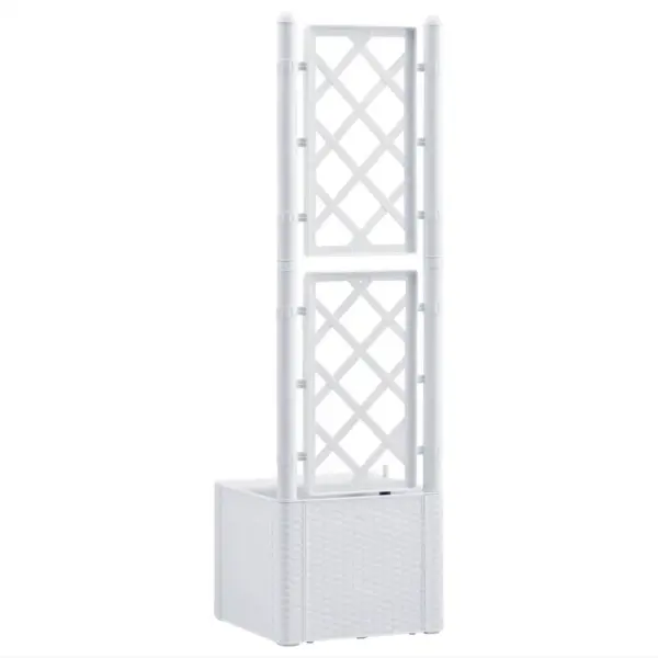 Isekastuv võrega taimelava, 35 l, valge PP-plast, 43 x 43 x 142 cm – 5