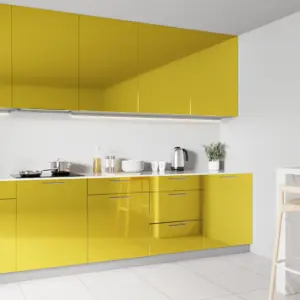 Iseliimuv mööblikile kõrgläikega kuldne, PVC, 500 x 90 cm