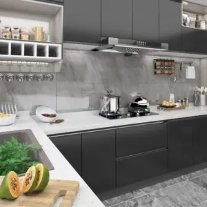 Iseliimuvad mööblikiled, 2 tk, must PVC, 500 x 90 cm