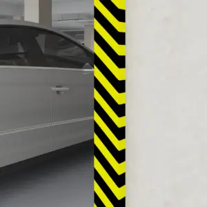 Iseliimuv PU nurgakaitse, kollane-must, 6 x 2 x 101,5 cm