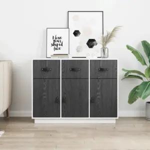 Iseliimuv puidumustriga mööblikile, must, PVC, 500 x 90 cm