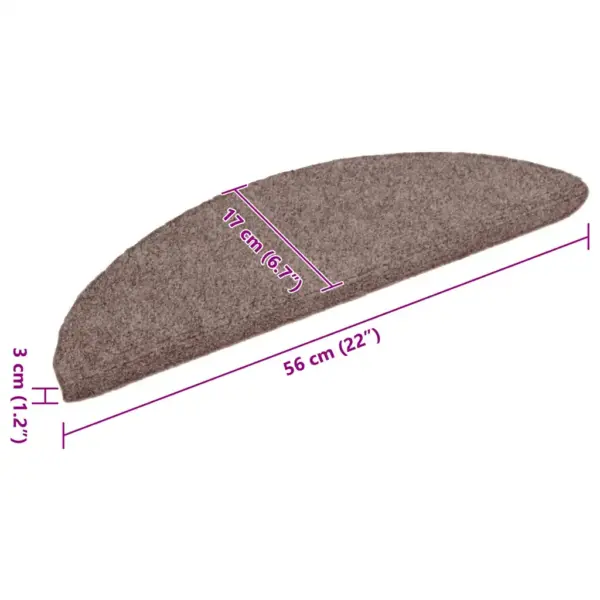 Iseliimuvad poolringikujulised trepimatid, 5 tk, helepruun, 56 x 17 x 3 cm – 7