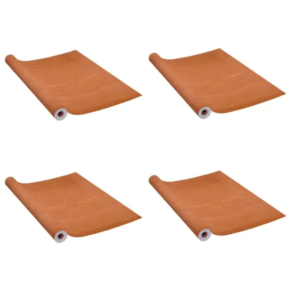 Iseliimuvad puidumustriga uksekiled, hele tamm, PVC, 4 tk, 210 x 90 cm – 2