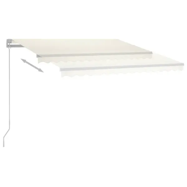 Iseseisev käsitsi sissetõmmatav varikatus, 300 x 250 cm, kreemjasvalge, valge alumiiniumraamiga - 4