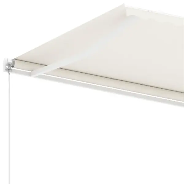 Iseseisev käsitsi sissetõmmatav varikatus, 300 x 250 cm, kreemjasvalge, valge alumiiniumraamiga - 6