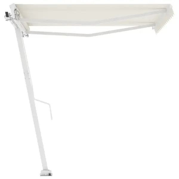 Iseseisev käsitsi sissetõmmatav varikatus, 300 x 250 cm, kreemjasvalge, valge alumiiniumraamiga - 7