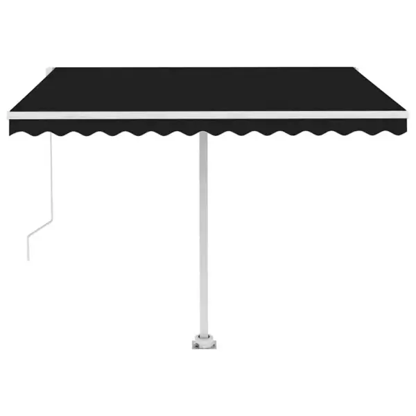 Iseseisev käsitsi avatav terrassivarikatus, antratsiithall, 300 x 250 cm, valge alumiiniumraam - 5