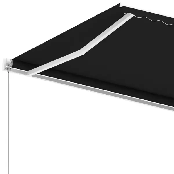 Iseseisev käsitsi avatav terrassivarikatus, antratsiithall, 300 x 250 cm, valge alumiiniumraam - 6