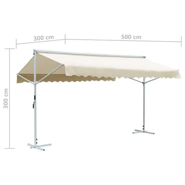 Iseseisev aeda ja terrassile mõeldud varikatus, kreemjasvalge, 500 x 300 cm – 10