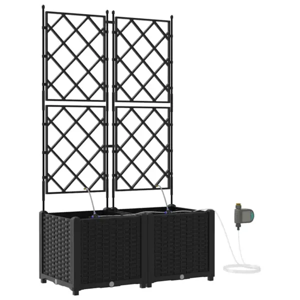 Aia istutuskastid tugivõrega, 2 tk, must teras, 80 x 40 x 142 cm – 2