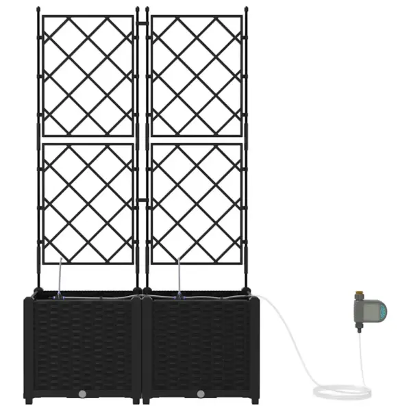 Aia istutuskastid tugivõrega, 2 tk, must teras, 80 x 40 x 142 cm – 6