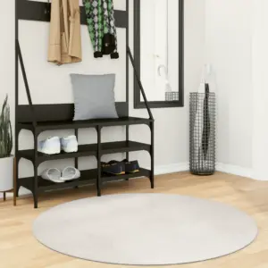 Ümmargune skandinaavialik vaip IZA, kreemjasvalge, lühikeste narmastega, Ø 120 cm