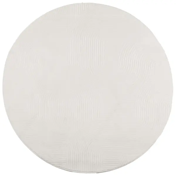 Ümmargune lühikese karvaga vaip IZA, Skandinaavia stiilis, kreemjasvalge, Ø 80 cm – 2