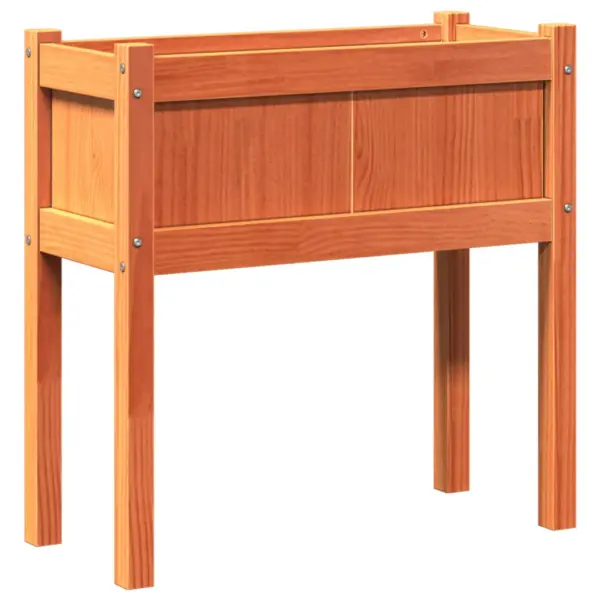 Jalgadel aia taimekastid, 2 tk, vahapruun männipuidust, 70 x 31 x 70 cm – 5