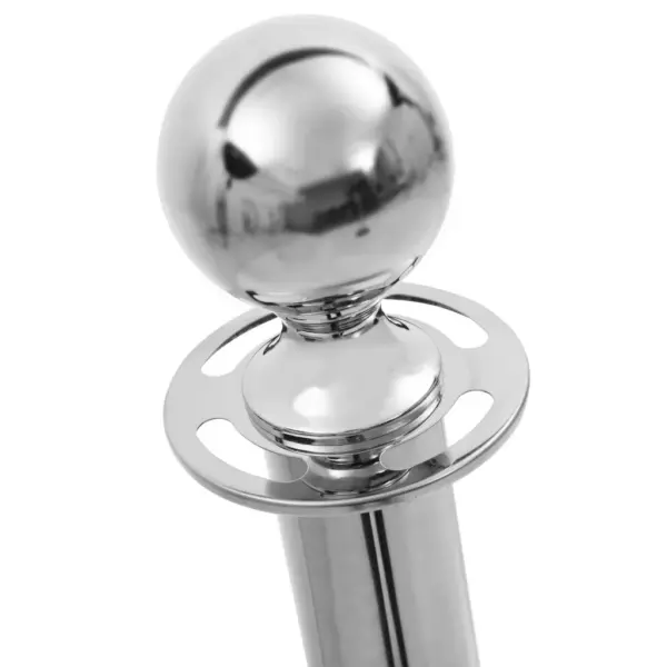 Järjekorrapiirde postide ja sametköiega komplekt, roostevaba teras, hõbedane, 2 posti, 150 cm köis – 3