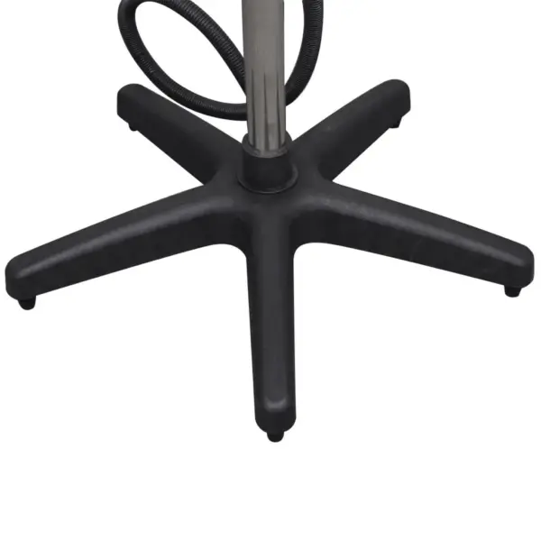 Reguleeritav juuksurisalongi valamu äravooluvooliku ja viiejalalise alusega, must, 92–102 cm – 4