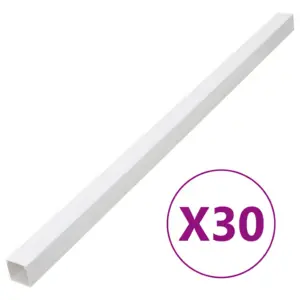 Valge PVC kaablikanalite komplekt, 30 tk, 33 x 33 mm, 1 m