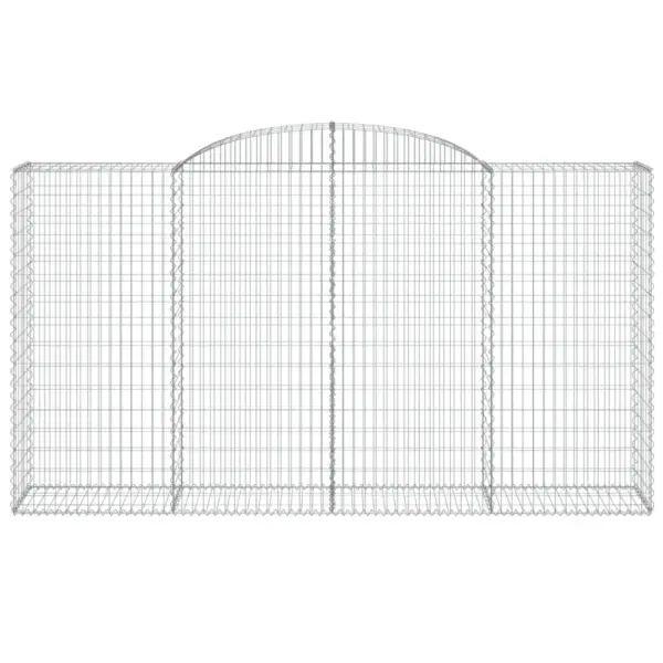 Kaarekujuline gabioonkorv aiaseinale, tsingitud teras, 300 x 50 x 160/180 cm, hõbedane – 3