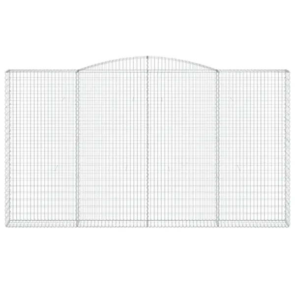 Kaarekujuline gabioonkorv aiamüüriks, 400 x 30 x 220/240 cm, hõbedane tsingitud raud – 3