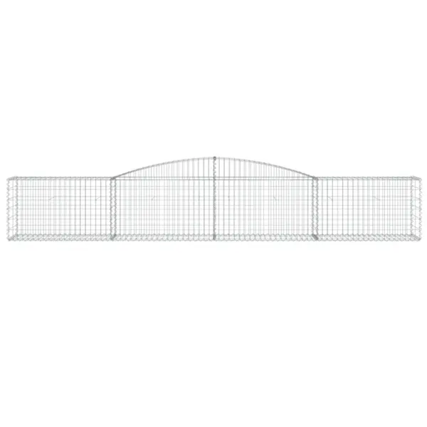 Kaarekujuline gabioonkorv aiaseinaks, hõbedane tsingitud raud, 400 x 50 x 60/80 cm – 3