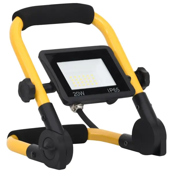 Käepidemega LED-prožektor töövalgusti, 20 W, külm valge, must-kollane – 5