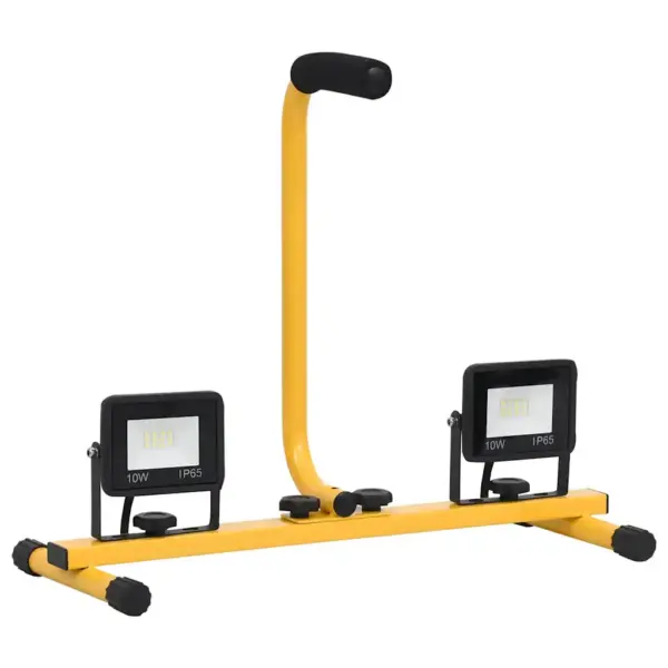 Käepidemega LED-prožektor, 2 x 10 W, soe valge, must ja kollane – 3