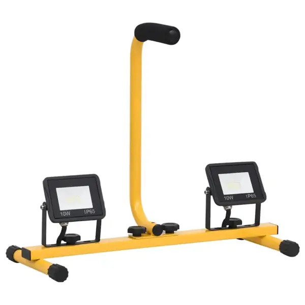 Käepidemega LED-prožektor, 2 x 10 W, soe valge, must ja kollane – 4